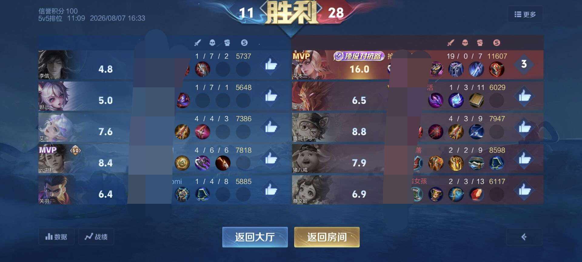 苏奕国服花木兰(代)陪发布的第1张图片